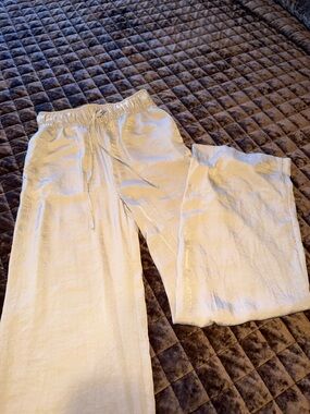 Women’s brand new cute stylish satin wide leg palazzo pants flare pants size XS